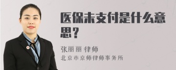 医保未支付是什么意思？