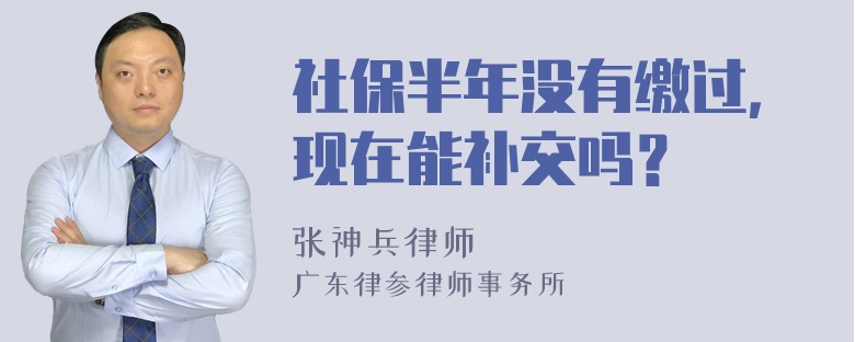 社保半年没有缴过，现在能补交吗？