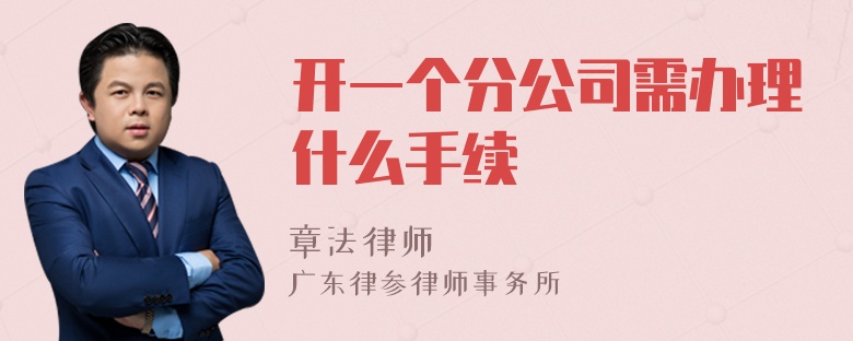 开一个分公司需办理什么手续