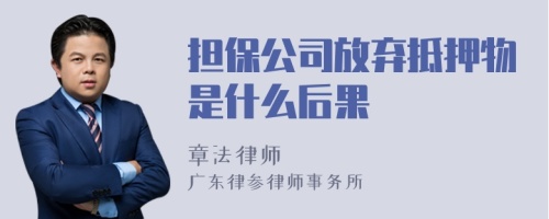 担保公司放弃抵押物是什么后果