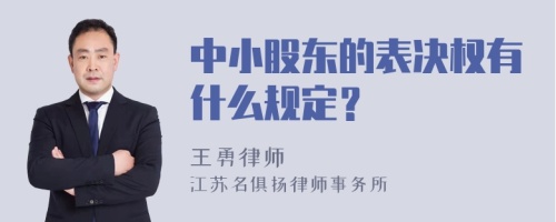 中小股东的表决权有什么规定？