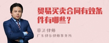 贸易买卖合同有效条件有哪些？