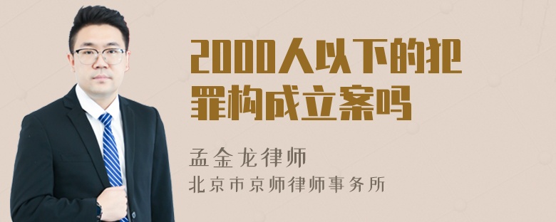 2000人以下的犯罪构成立案吗