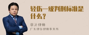 轻伤一级判刑标准是什么？