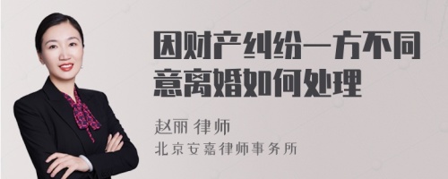 因财产纠纷一方不同意离婚如何处理