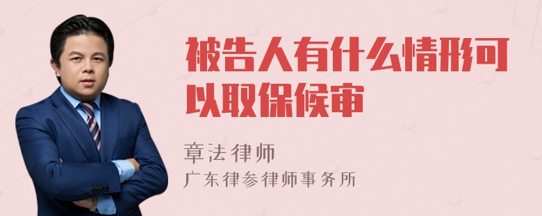 被告人有什么情形可以取保候审