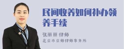 民间收养如何补办领养手续