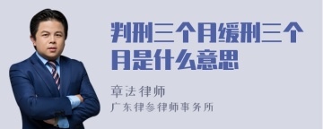 判刑三个月缓刑三个月是什么意思