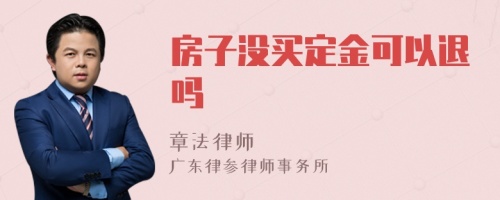 房子没买定金可以退吗