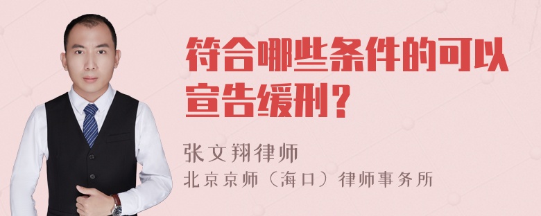 符合哪些条件的可以宣告缓刑？