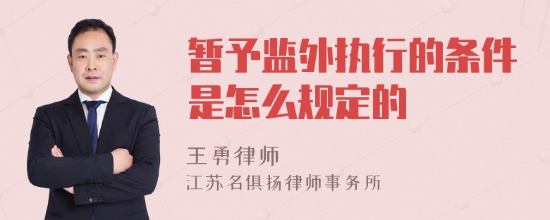 暂予监外执行的条件是怎么规定的