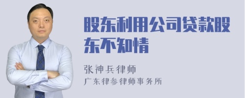 股东利用公司贷款股东不知情