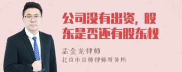 公司没有出资, 股东是否还有股东权