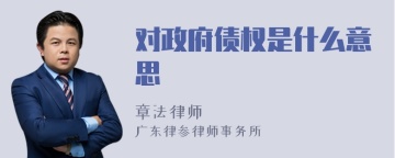 对政府债权是什么意思