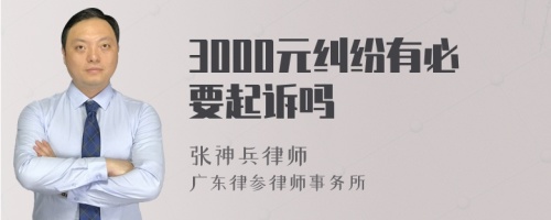 3000元纠纷有必要起诉吗