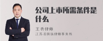 公司上市所需条件是什么