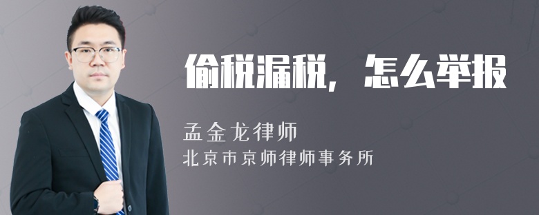 偷税漏税，怎么举报