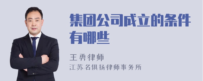 集团公司成立的条件有哪些