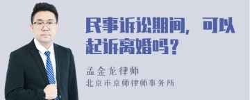 民事诉讼期间，可以起诉离婚吗？