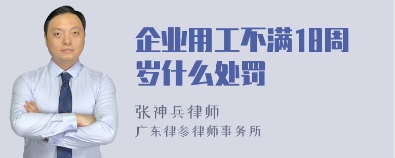 企业用工不满18周岁什么处罚