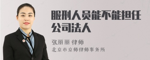 服刑人员能不能担任公司法人