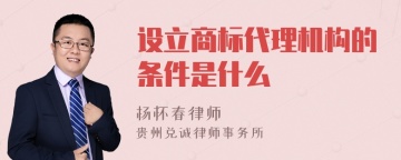 设立商标代理机构的条件是什么