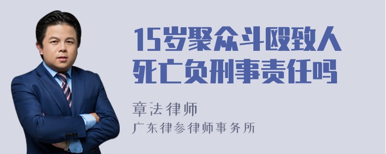 15岁聚众斗殴致人死亡负刑事责任吗