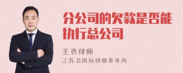 分公司的欠款是否能执行总公司