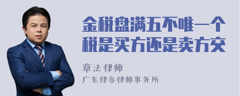 金税盘满五不唯一个税是买方还是卖方交