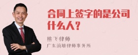 合同上签字的是公司什么人？