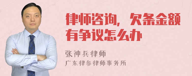 律师咨询，欠条金额有争议怎么办