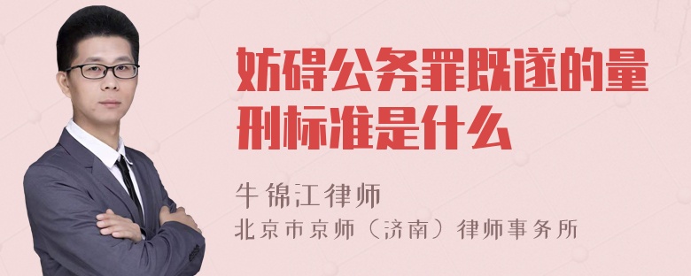 妨碍公务罪既遂的量刑标准是什么