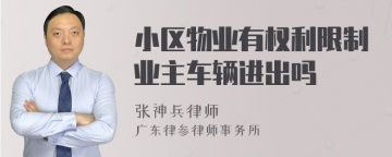 小区物业有权利限制业主车辆进出吗