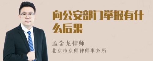 向公安部门举报有什么后果