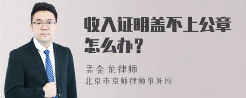 收入证明盖不上公章怎么办？