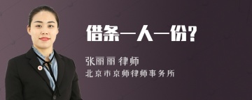 借条一人一份？