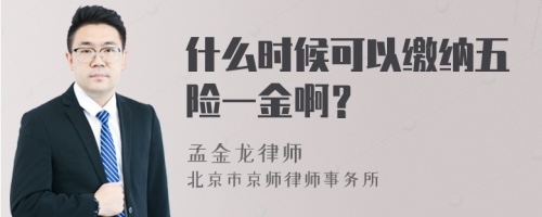 什么时候可以缴纳五险一金啊？