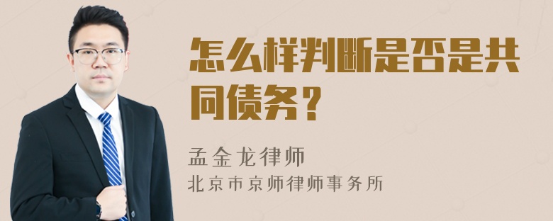 怎么样判断是否是共同债务？