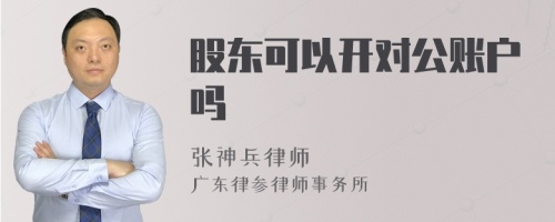 股东可以开对公账户吗