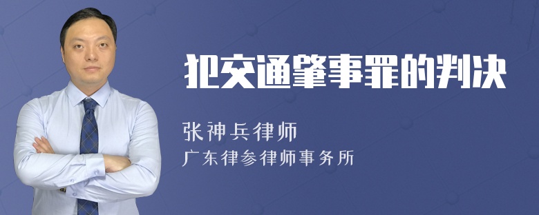 犯交通肇事罪的判决