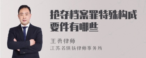 抢夺档案罪特殊构成要件有哪些