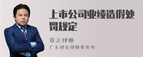 上市公司业绩造假处罚规定