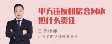 甲方违反租房合同承担什么责任