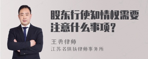 股东行使知情权需要注意什么事项？