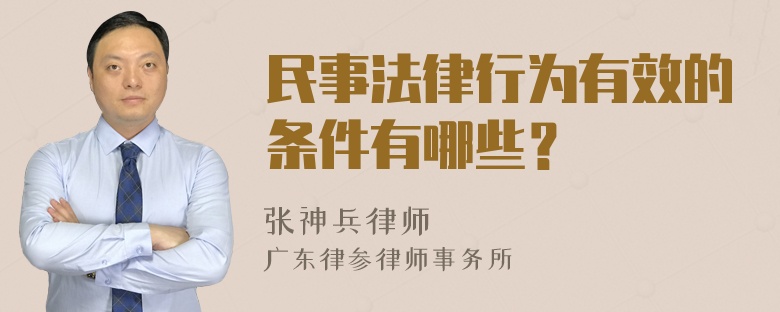 民事法律行为有效的条件有哪些？