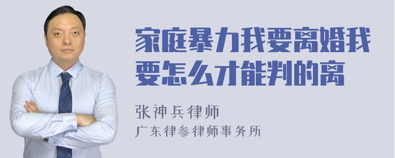 家庭暴力我要离婚我要怎么才能判的离