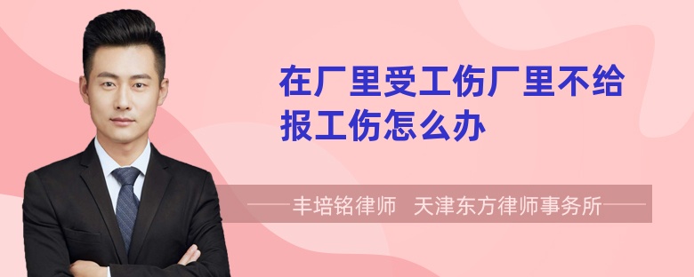 在厂里受工伤厂里不给报工伤怎么办