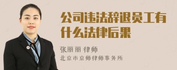 公司违法辞退员工有什么法律后果