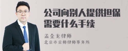 公司向别人提供担保需要什么手续