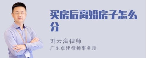 买房后离婚房子怎么分